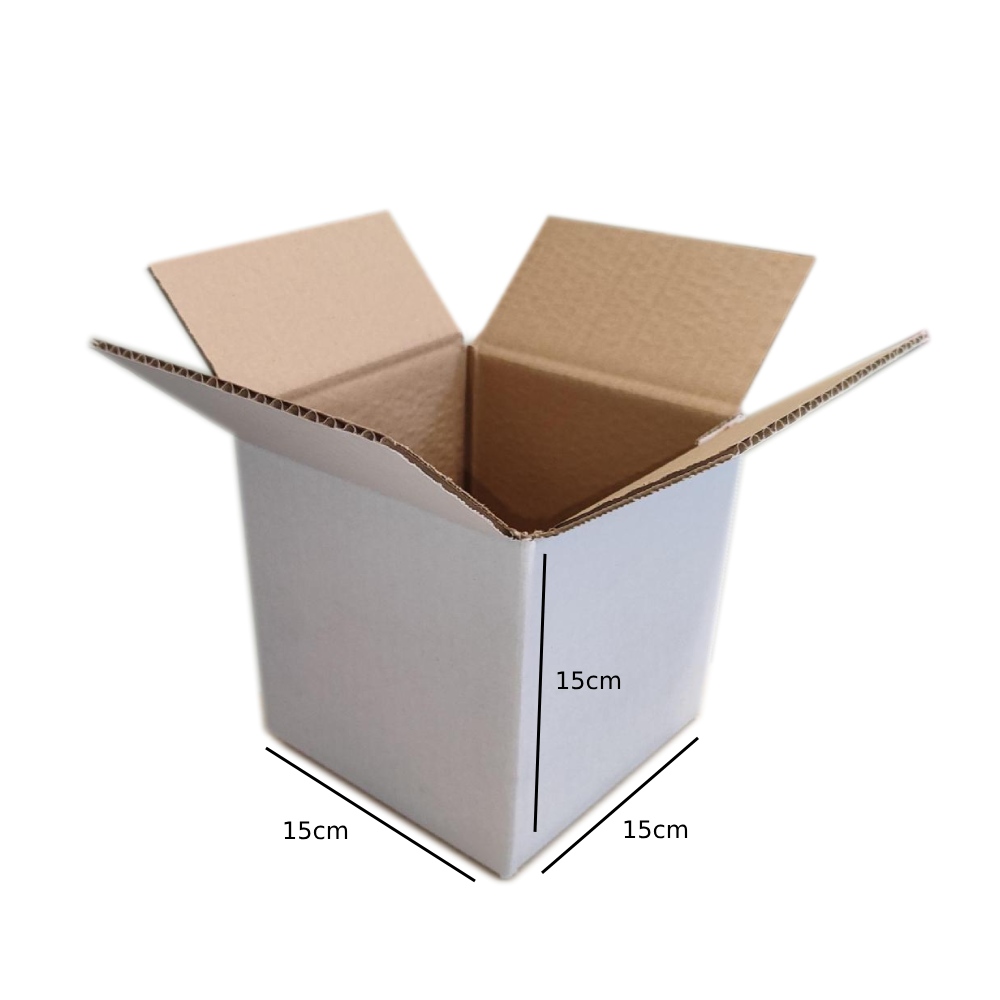 Χαρτοκιβώτιο 15 x 15 x 15 cm 3φυλλο Λευκό - Image 3