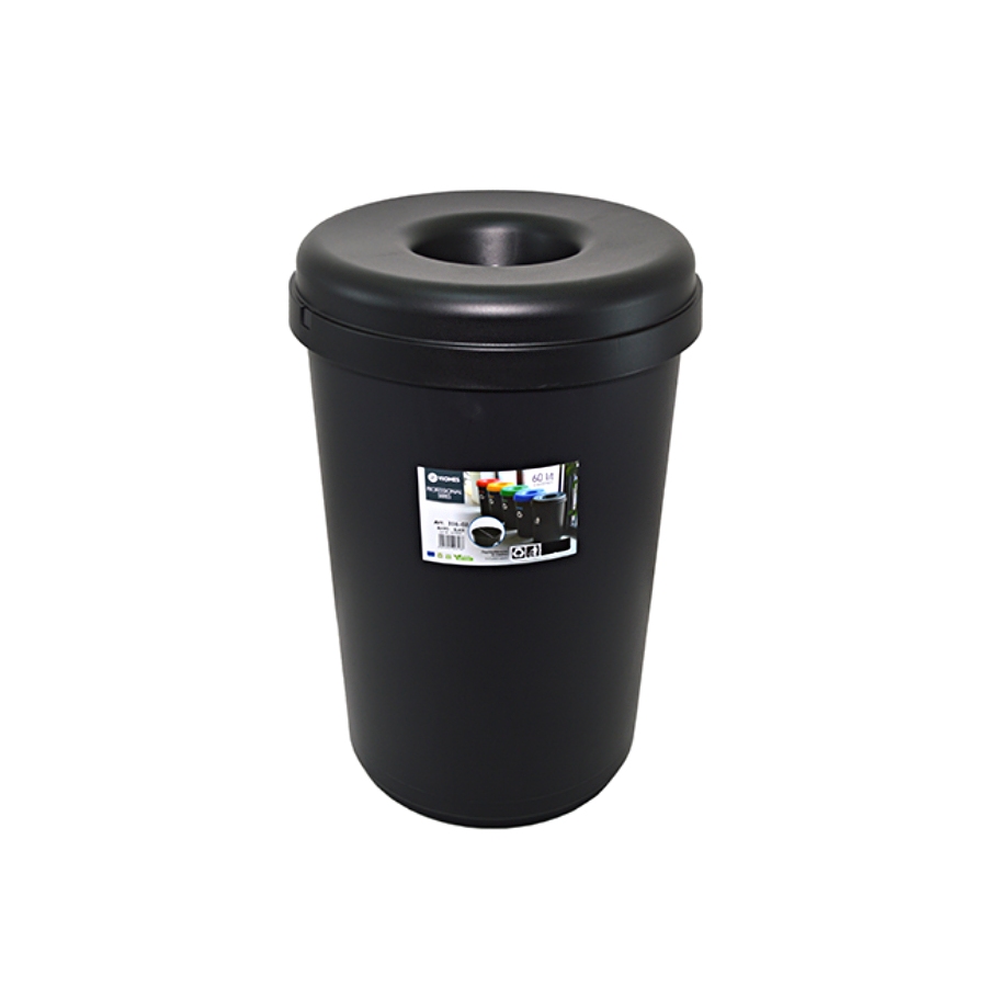 Κάδος Απορριμμάτων με Άνοιγμα 60lt Μαύρο
